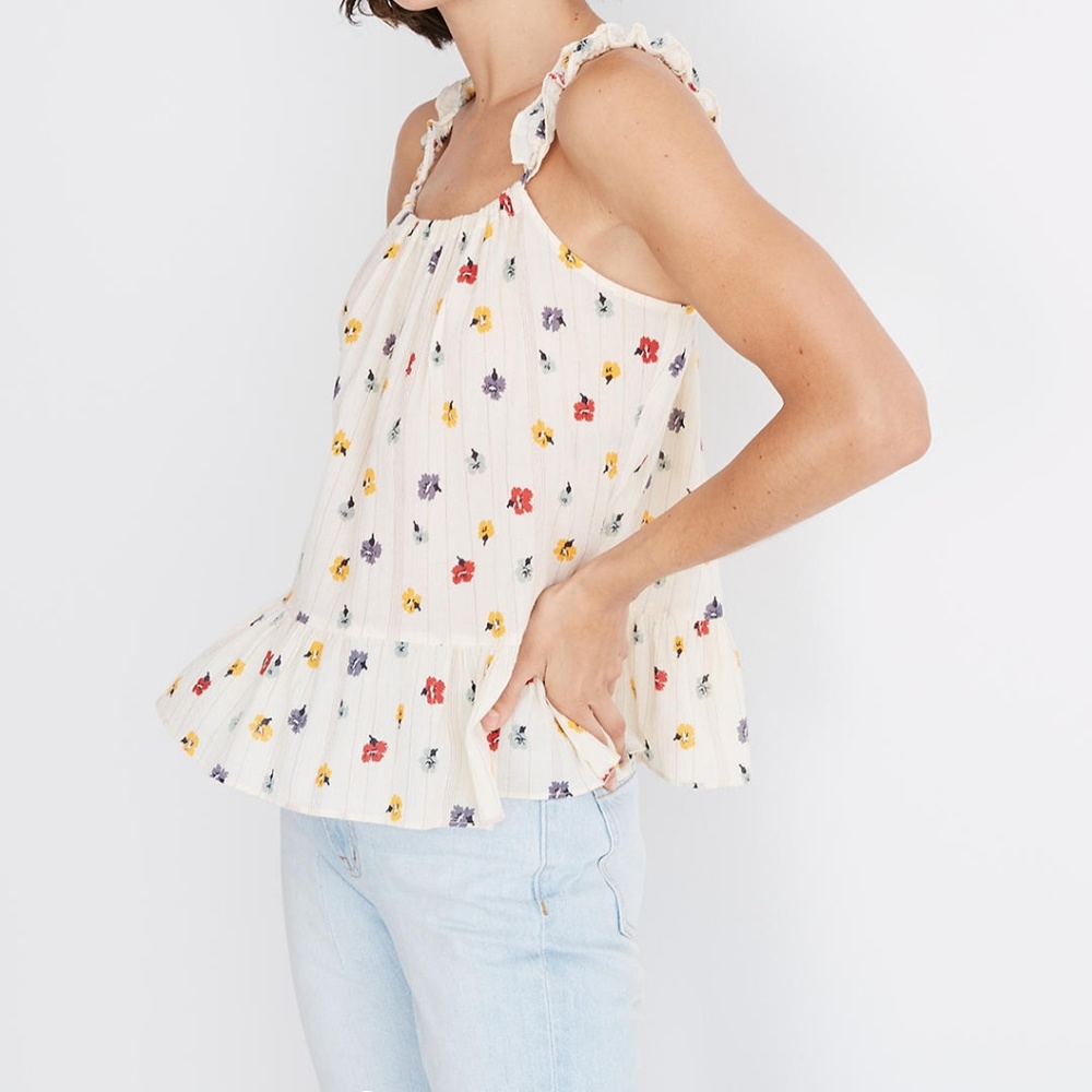 Madewell Confetti Floral Peplum Tank Top